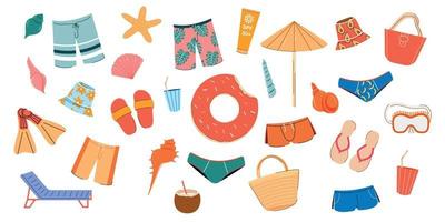 summer set hand drawn vector