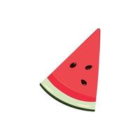 Watermelon wedge. Red watermelon slice. Flat vector illustration.