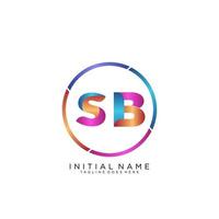 Letter SB colorfull logo premium elegant template vector