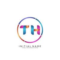 Letter TH colorfull logo premium elegant template vector