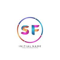 Letter SF colorfull logo premium elegant template vector