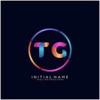 Letter TG colorfull logo premium elegant template vector