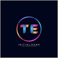 Letter TE colorfull logo premium elegant template vector