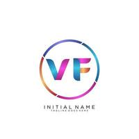 Letter VF colorfull logo premium elegant template vector