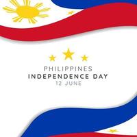 Happy philippines independence day on june 12th, greeting card design, poster design, philippines independence day holiday vector