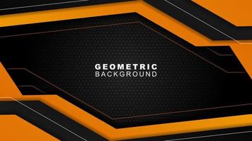 Geometric background in orange and black with a hexagon pattern style, background for offline streaming, advertisements, banners, and others vector