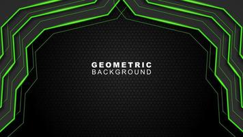 Geometric background in green and black with a hexagon pattern style, background for offline streaming, advertisements, banners, and others vector