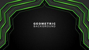 Geometric background in green and black with a hexagon pattern style, background for offline streaming, advertisements, banners, and others vector