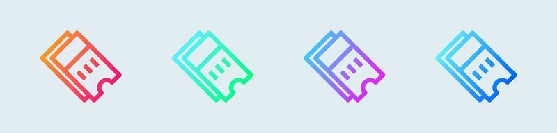 Ticket line icon in gradient colors. Coupon signs vector illustration.