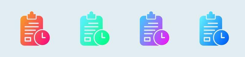 Clipboard solid icon in gradient colors. Paste signs vector illustration.