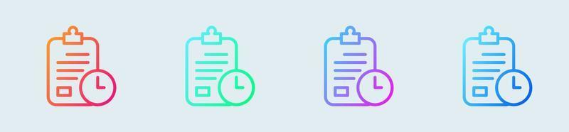 Clipboard line icon in gradient colors. Paste signs vector illustration.