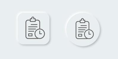 Clipboard line icon in neomorphic design style. Paste signs vector illustration.