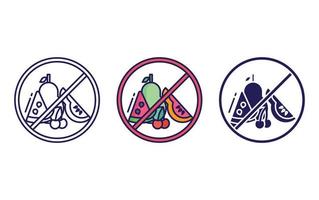 Avoid fruits icon vector