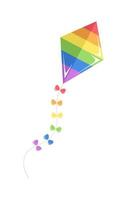 Rainbow kite vector illustration. Pride month flag symbol graphic element.