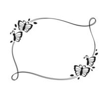 Cute Butterfly Frame. Spring Summer Border Vector Illustration.