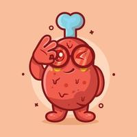 kawaii pollo muslo comida personaje mascota con Okay firmar mano gesto aislado dibujos animados en plano estilo diseño vector