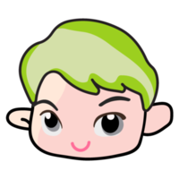 visage de mignonne anime kawaii dessin animé png