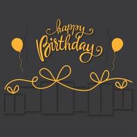 Colored multi layer happy birthday invitational card Vector illustration