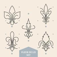 Set of abstract lys flower symbols icons Vector illustration