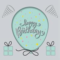 Colored multi layer happy birthday invitational card Vector illustration