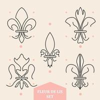 Set of abstract lys flower symbols icons Vector illustration