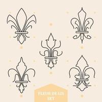 Set of abstract lys flower symbols icons Vector illustration