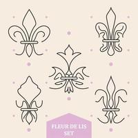 Set of abstract lys flower symbols icons Vector illustration