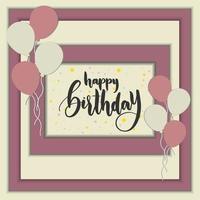 Colored multi layer happy birthday invitational card Vector illustration