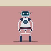 Isolated cute colored robot character Vector illustration