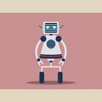 Isolated cute colored robot character Vector illustration