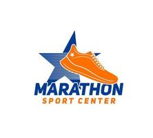 marathon running, sport center icon or symbol vector