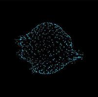 Sphere of dots particles, futuristic shape, sci fi vector