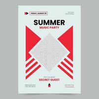 Summer Music Party Flyer Template. A clean, modern, and high-quality design of Flyer vector design. Editable and customize template flyer