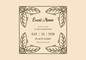 Elegant vintage frame design for invitation card vector