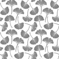 patrón sin fisuras, hojas de ginkgo biloba sobre un fondo blanco. impresión, textil, vector