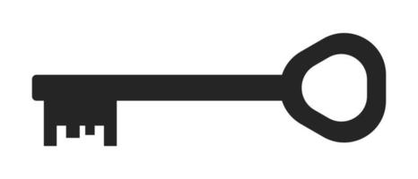 antiguo antiguo pasado de moda llave silueta plano línea negro blanco vector objeto. editable dibujos animados estilo icono. funcional herramienta. sencillo aislado contorno Mancha ilustración para web gráfico diseño y animación