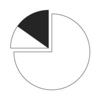 Pie chart with divided slices flat line black white vector icon. Data management. Editable cartoon style element. Simple isolated outline spot illustration for web graphic design and animation