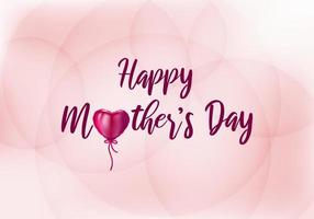 Happy Mother Day stylist text with decorative balloon heart. vector