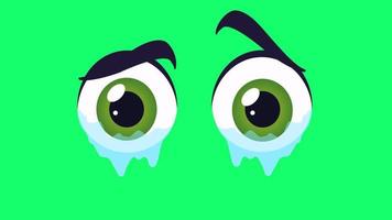 olhos 2d animação ícone símbolo alfa canal transparente fundo 2k video