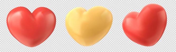 3d heart vector icon, isolated red love balloon