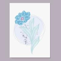 flowers on isolated background. Water Color floral illustrations for greeting cards or invitations. Botanical drawing of Flower with leaves vector