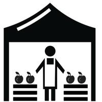 Farmer selling products vector