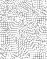 Vector pattern with a distorted cell. Twisted checkered funky background. Contour illustration