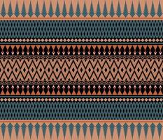 Colorful ethnic folk geometric seamless pattern in brown and green in vector illustration design for fabric, mat, carpet, scarf, wrapping paper, tile and more