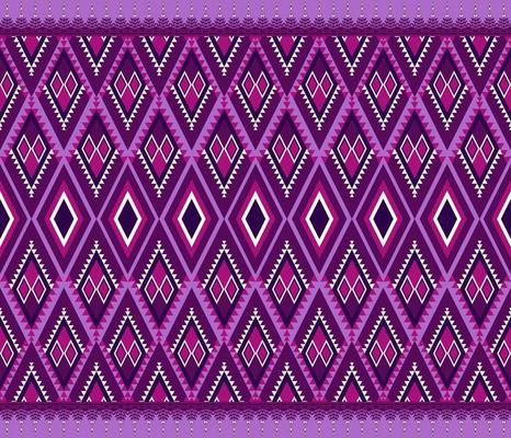 Colorful ethnic folk geometric seamless pattern purple in vector illustration design for fabric, mat, carpet, scarf, wrapping paper, tile and more