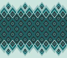 Colorful ethnic folk geometric seamless pattern in black and green in vector illustration design for fabric, mat, carpet, scarf, wrapping paper, tile and more