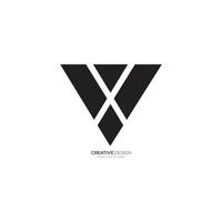 Modern shape letter X with arrow flat abstract black logo vector