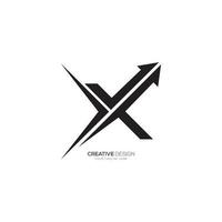 letra X con flecha forma crecimiento negocio monograma logo vector