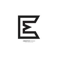 Line art letter E M negative space modern shape monogram logo vector