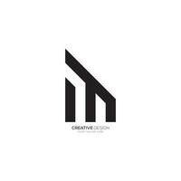 Modern letter E M unique shape real estate business monogram logo vector